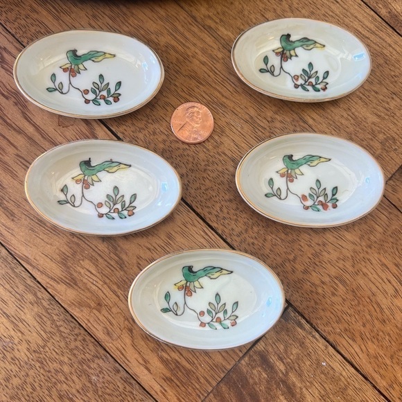 Rare, vintage, 5 hand painted mini plates, made in Japan - Picture 2 of 4